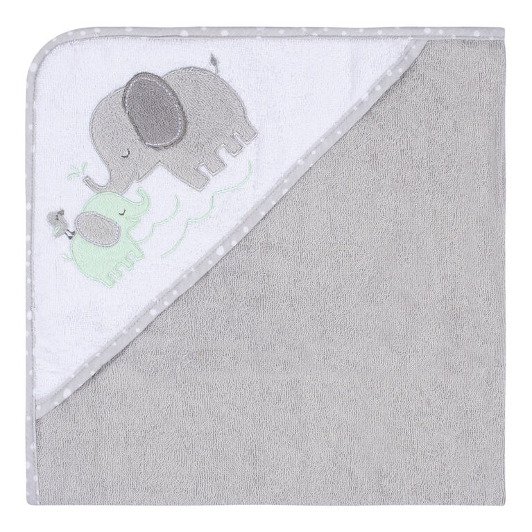 Koala Baby - Grey Elephant Woven Hooded Towel - 2 Pack