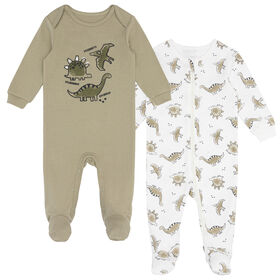 Petit Lem Baby 2 Pack Sleeper Knit Olive