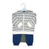 Baby Mode 3 Piece Zip French Terry Set: Stripe