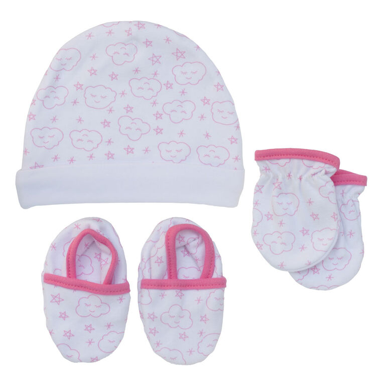 Koala Baby bonnet, mitaines et chaussons Rose, 3-6 mois