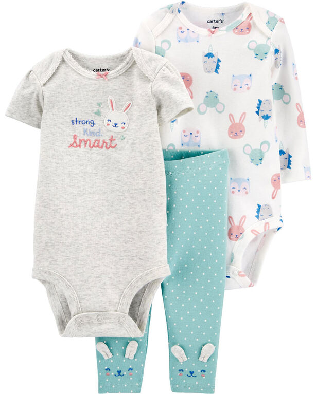 Carter's 3-Piece Bunny Little Character Set Multi-Color - 3 Months