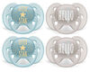 Philips Avent Ultra Soft Pacifier 6-18 months, Little Star and Hello Designs, 4 pack