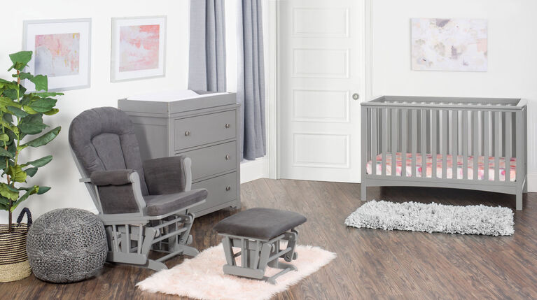 Forever Eclectic by Child Craft London 4-in-1 Convertible Crib, Cool Gray