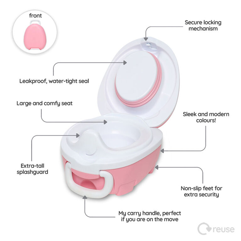 My Carry Potty - Portable Toddler Toilet Seat - Pink