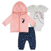 Petit Lem - Baby Girls Hoodie Set 3pcs Night Magic -Pink, 12 Months
