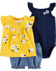Carter's 3-Piece Floral Diaper Cover Set - Yellow/Navy/Blue, Newborn
