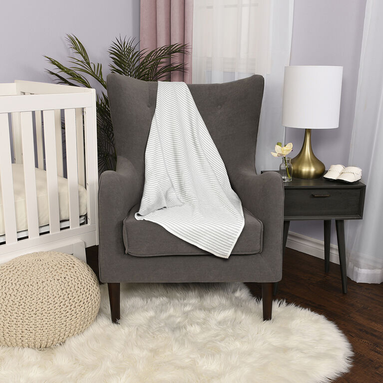 Baby's First by Nemcor Cotton Knit Baby Blanket, Stripe