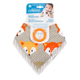 Dr. Brown's Bandana Bib 2Pk Fox/Stripes