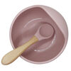 Siliscoop Bol et cuillère en silicone rose