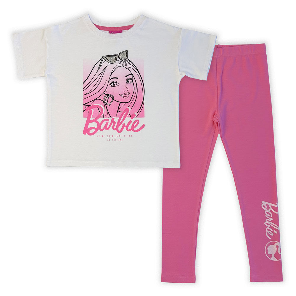 Barbie 2 Piece Tee Legging Set White Pink Babies R Us Canada