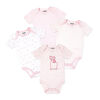 Naturelle 4 Pack Short Sleeve Bodysuit: Pink