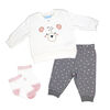 Baby Mode Grey Bear 2-Piece Jogger Set