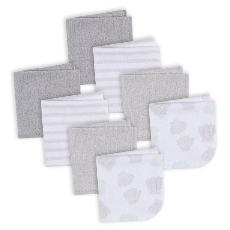 Koala Baby - Grey Knit Washcloth - 8 Pack