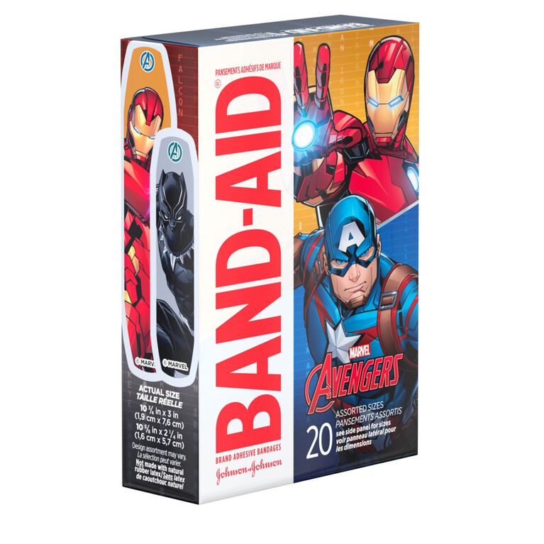 Band-Aid Adhesive Bandages for Kids, Marvel Avengers, 20 Count