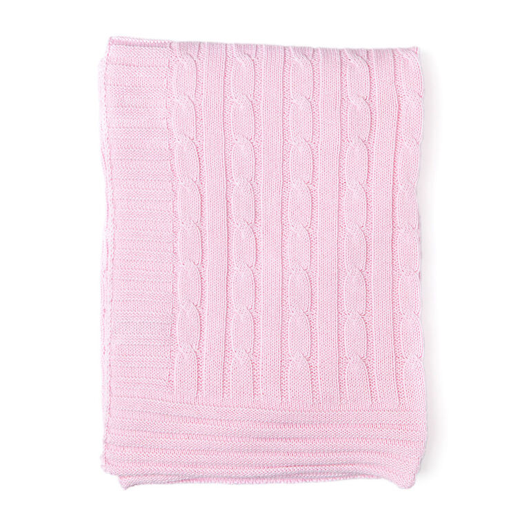 Baby Mode Signature rose classique c&acirc;ble tricot Couverture