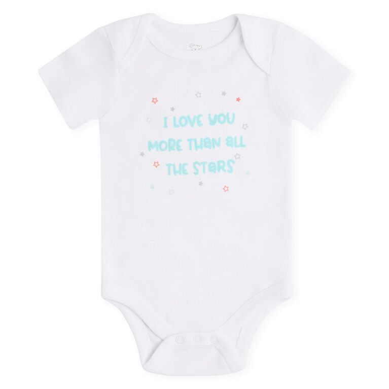 Koala Baby 4 Pack Short Sleeve Bodysuit, Brilliant White, 6-9M