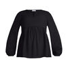 Motherhood - Long Sleeve Keyhole Blouse - Black - L
