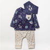 Home Grown Baby 3 Piece Jogger Set: Navy Space