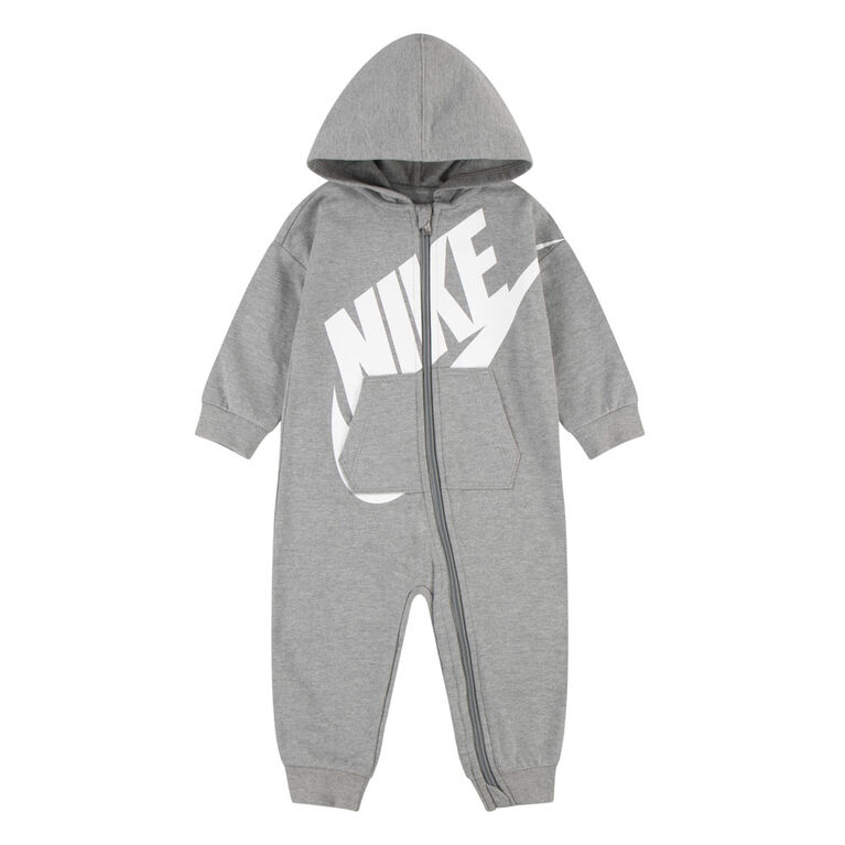Nike Futura Hooded Coverall - Dark Grey Heather - Size 12 Months