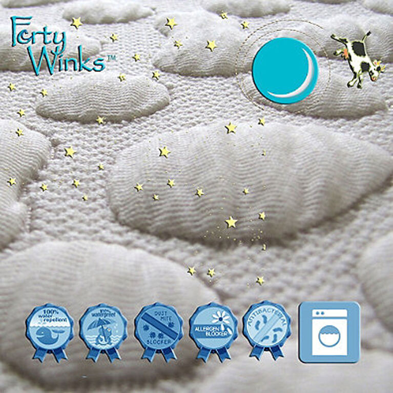 Forty Winks - Organic Cotton Quilted Waterproof, breathable crib mattress cover - Beige