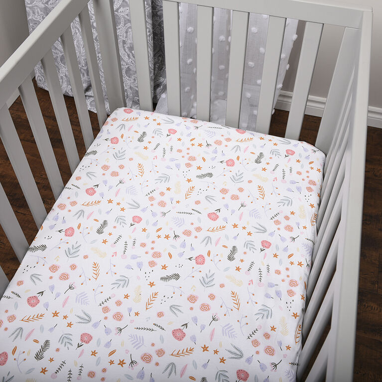 Baby's First by Nemcor, 2Pack Jersey Mini Crib Sheets, Floral Babies