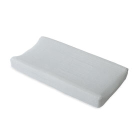Red Rover - Cotton Muslin Changing Pad Cover -  Grey Micro Stripe - R Exclusive