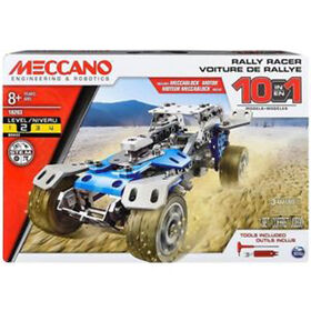 Meccano - 10 in 1 Rally Racer Model Vehicle Building Kit, STEM Construction Education Toy