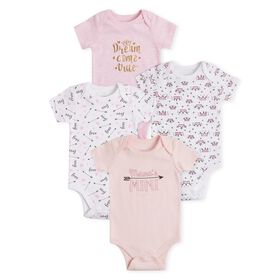 Koala Baby Pack 4 Body À Manches Courtes Rose