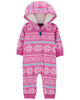 Carter's Fair Isle Sherpa Jumpsuit Pink  12M