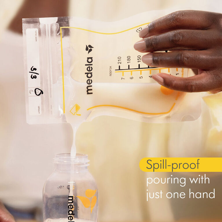 Medela Easy Pour Disposable Breast Milk Storage Bags, 210ml, 100ct