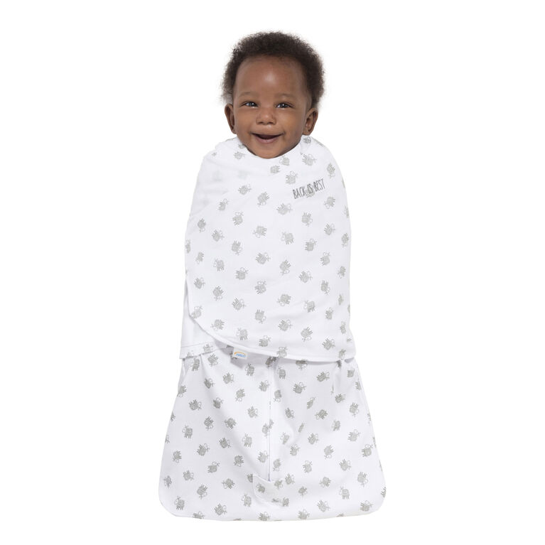 HALO SleepSack Swaddle Cotton White Lamb Scribble, Newborn Babies