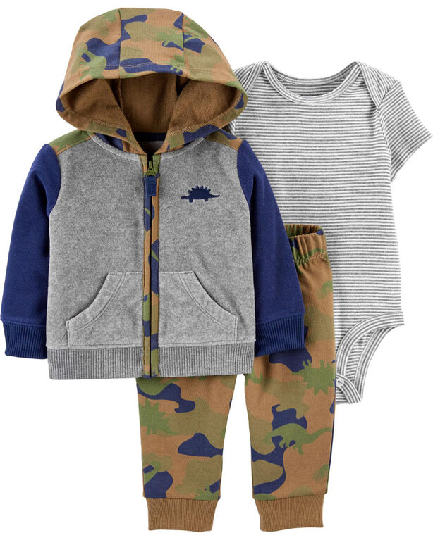nouveau-n&eacute; Ensemble cardigan camouflage &agrave; dinosaure Carter's