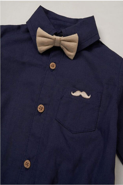 Little Gent Suspender Bowtie Set: Navy 18-24m