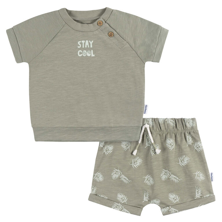 Gerber Childrenswear - 2-Piece Shirt + Top Set - Palms - 6-9M