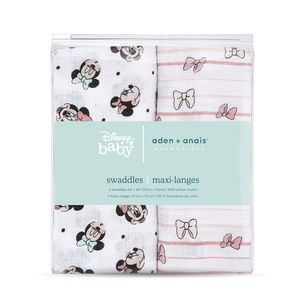 Aden Essentials Disney 2 Packs Swaddle Minnie Rainbows