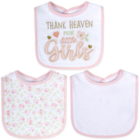 Baby Essentials - Thank Heaven - Girls Bib 3Pk