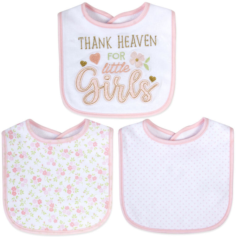 Baby Essentials - Thank Heaven - Girls Bib 3Pk