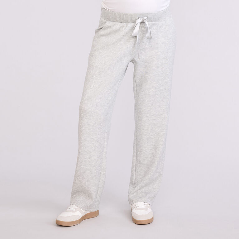 Motherhood - Scuba Wide Leg Pant - Grey mix