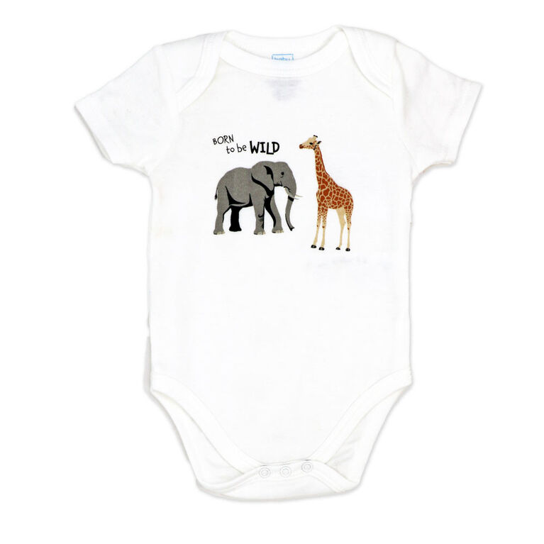 Baby Mode 3 Pack Bodysuit: Green Safari  3-6M
