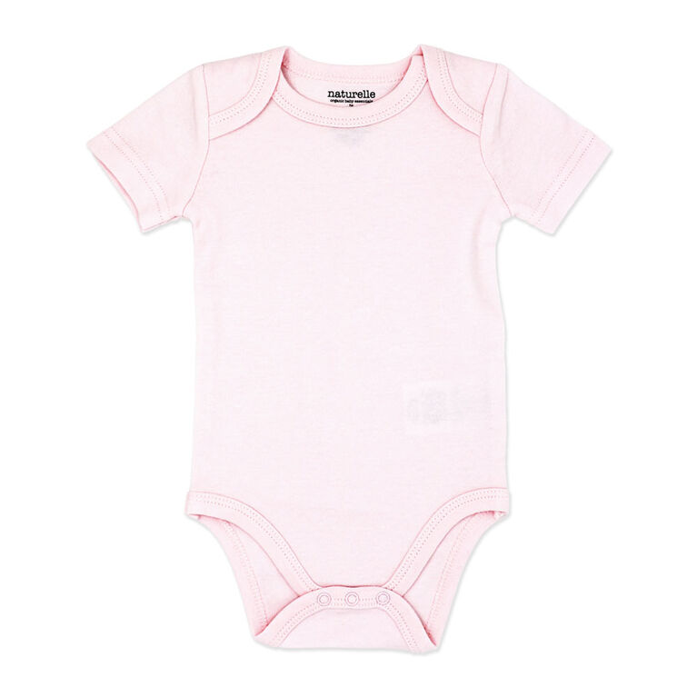 Naturelle 4 Pack Short Sleeve Bodysuit: Pink