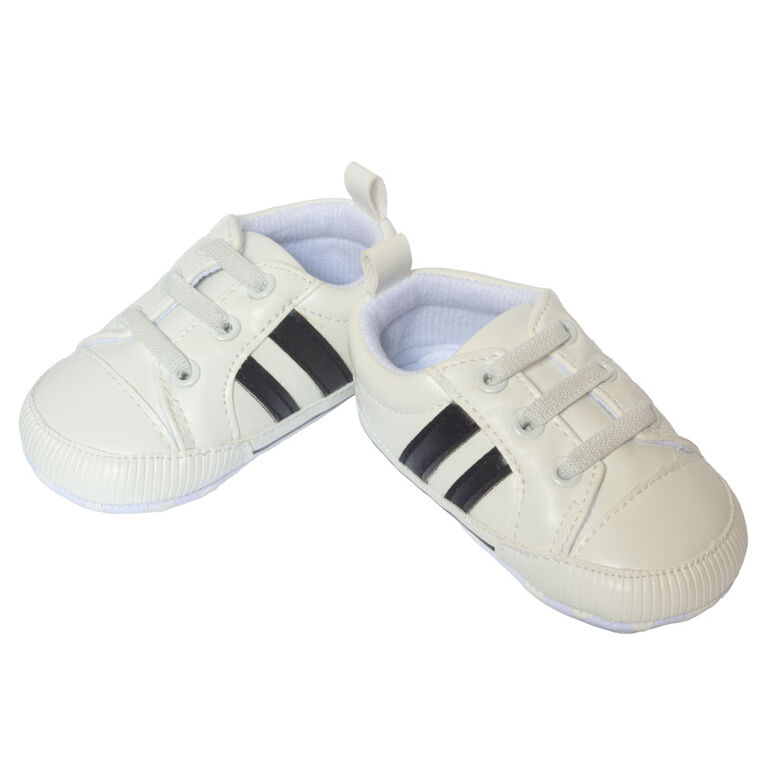 So Dorable White And Black Sneakers size 0-6 months