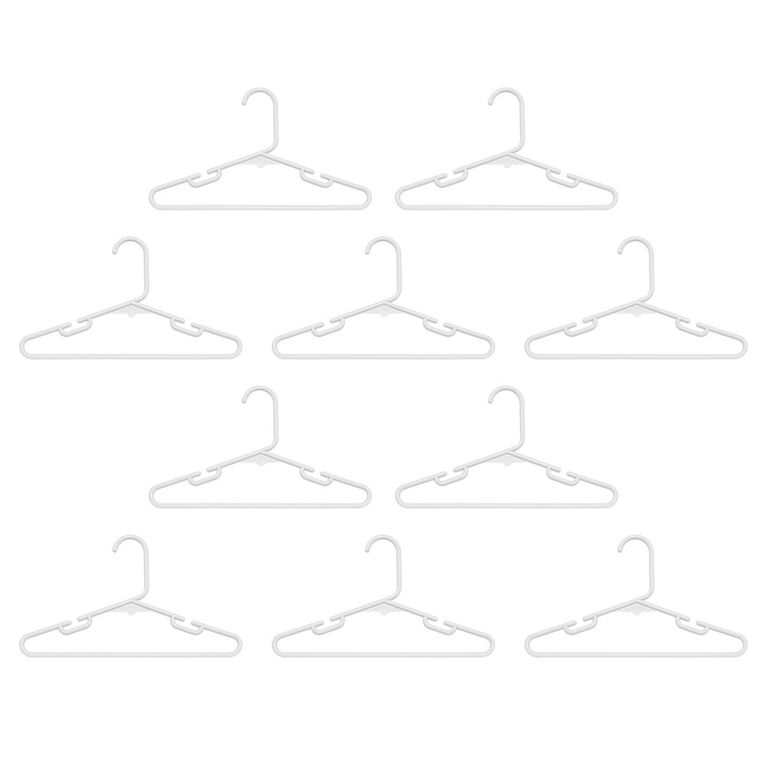 Cintres En Plastique Blanc 10Pk