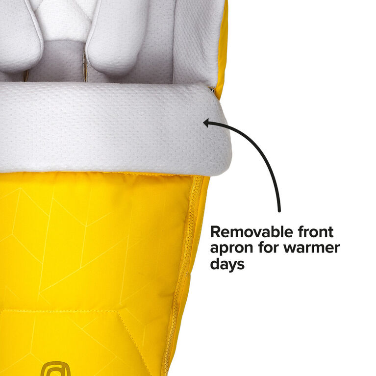 Diono Newborn Pod Stroller Footmuff For Baby, Head Body Support With Temperature Control Inside, Weatherproof, Water Resistant Lining, Universal Fit, Yellow Sulphur
