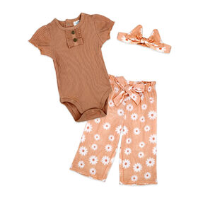 Baby Mode Ensemble pantalon 3 pièces : Tournesol rose