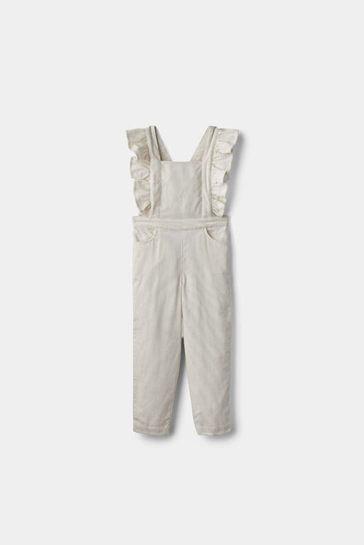 Ruffled Overall White 2-3Y