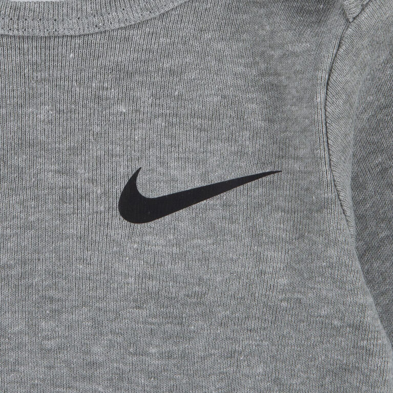 Nike 3 Pack Long Sleeve Bodysuit - Grey