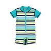 Koala Baby Short Sleeve 1Pc Romper Aqua Stripe, 3-6 Months