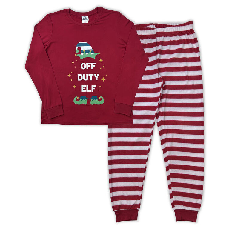 Pyjama Elfe adulte 2 pièces à manches longues - Rouge - L