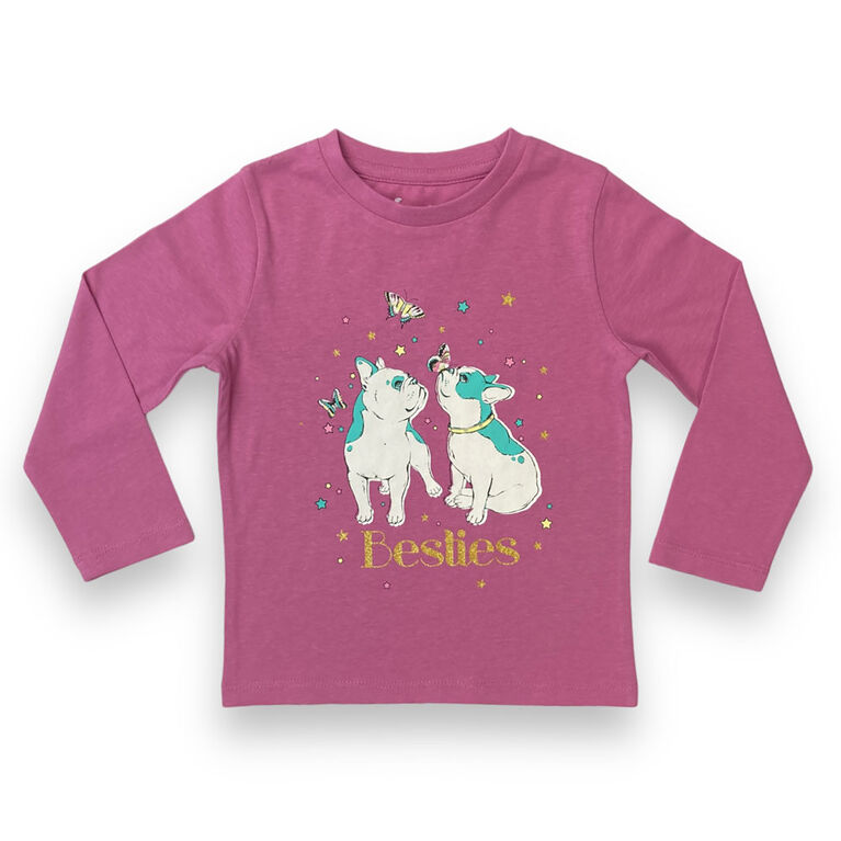 Besties Long Sleeve Tee - Pink - 5T