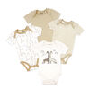 Naturelle 4 Pack Short Sleeve Bodysuit: Beige Preemie